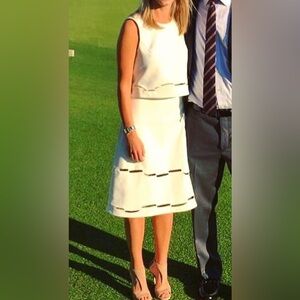 Tibi white skirt and top set